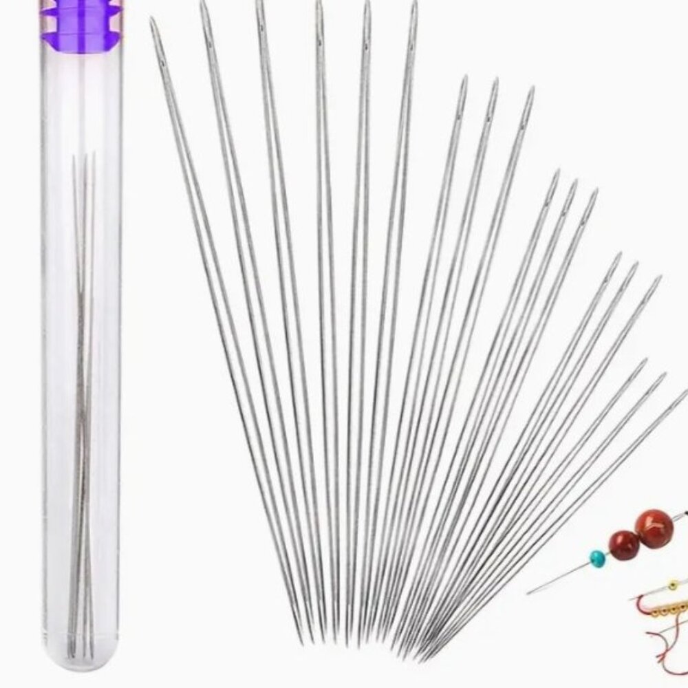 18 pcs Stainless Steel Beading Needles Set, Collapsible Big Eye Needles.  Magic!
